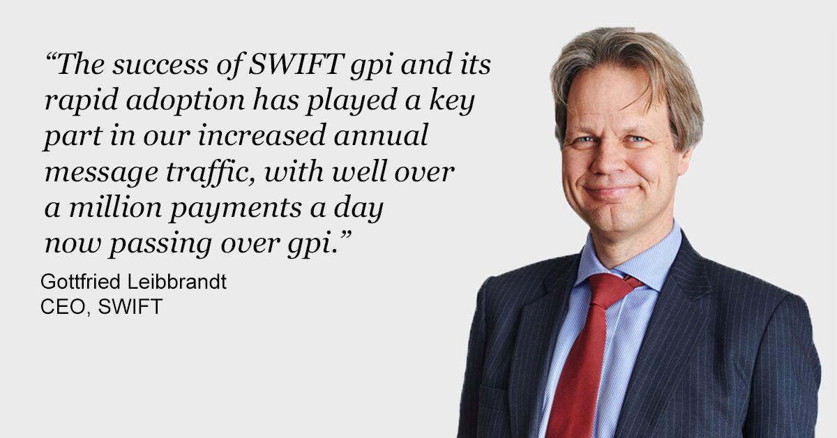 Double digit growth in Swift message volumes as gpi uptake soars